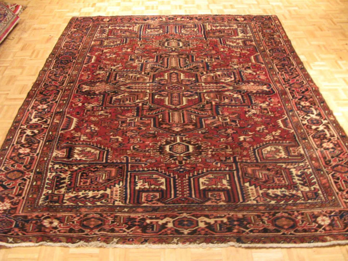 7' 1" x 9' 8" Persian Heriz Rug image 1