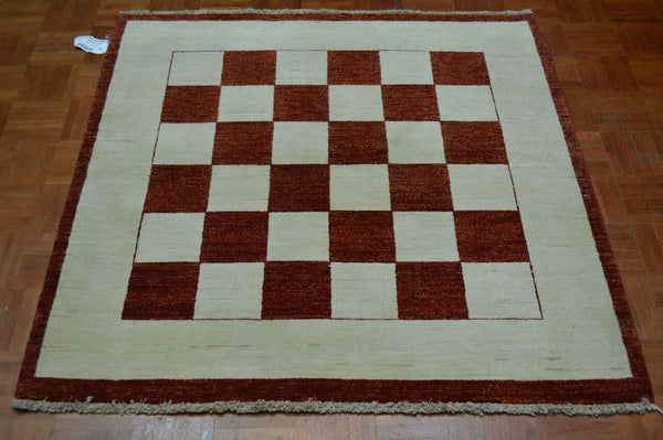 4' 2" x 4' 2" India Gabbeh Square Rug image 1