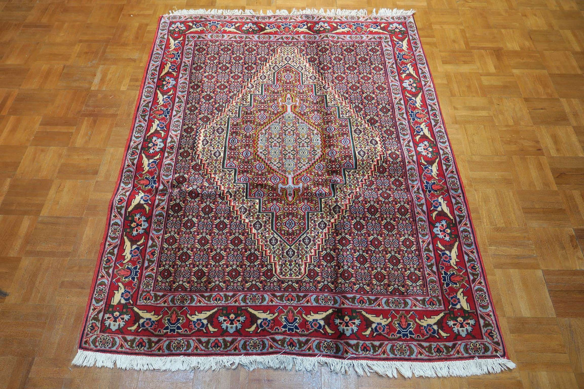 4' 2" x 5' 2" Persian Sanandaj Rug image 3