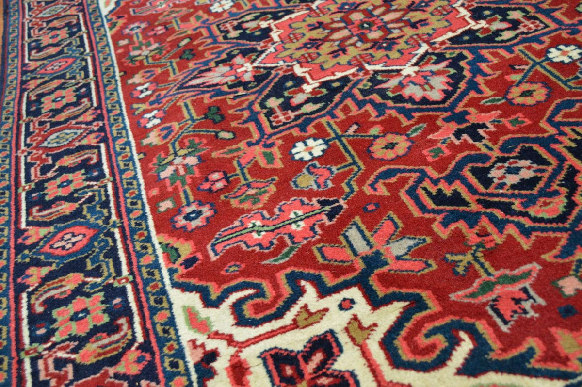 4' 1" x 6' 0" India Heriz Rug image 2