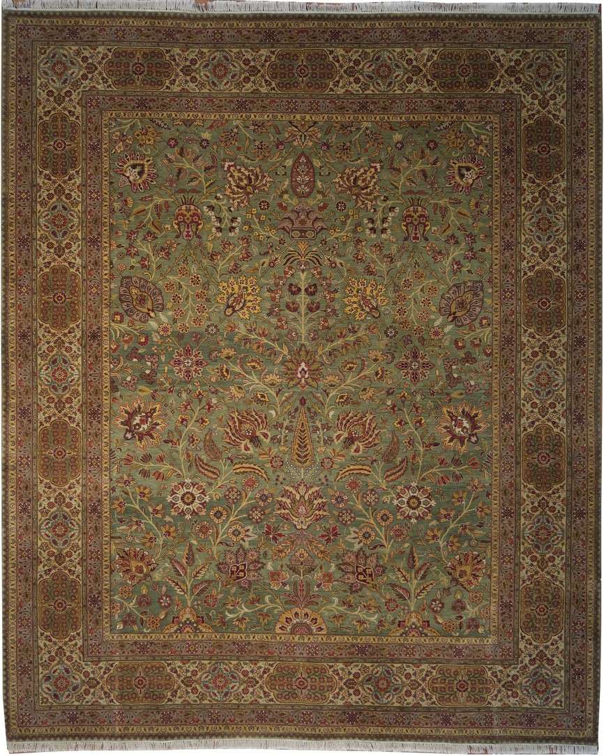 8' 1" x 10' 3" India Agra Rug image 0