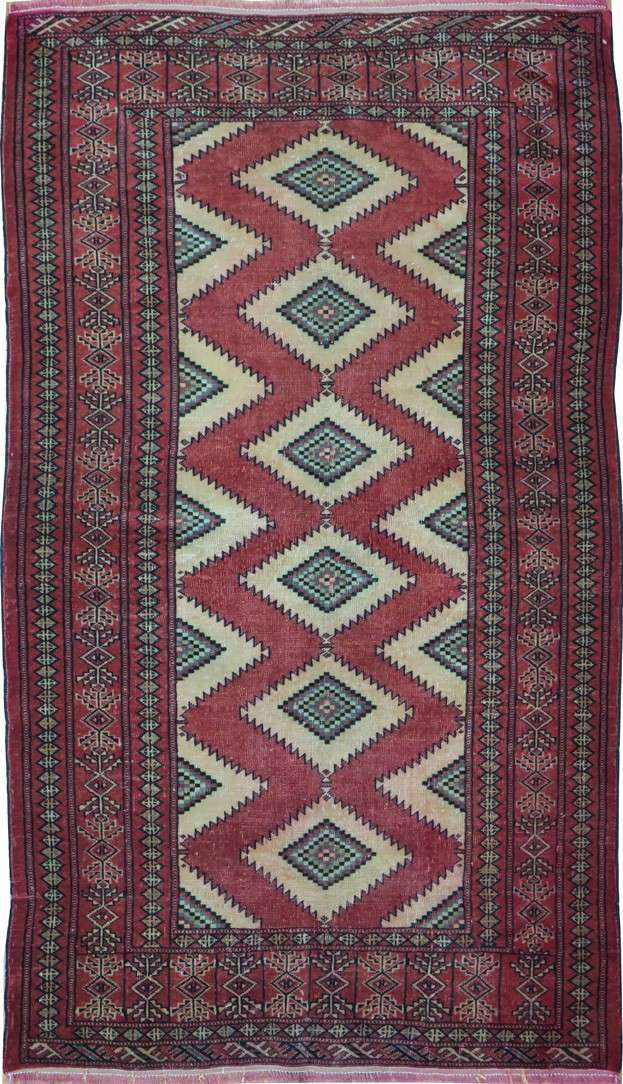 4' 0" x 6' 5" Persian Turkmen Rug image 0