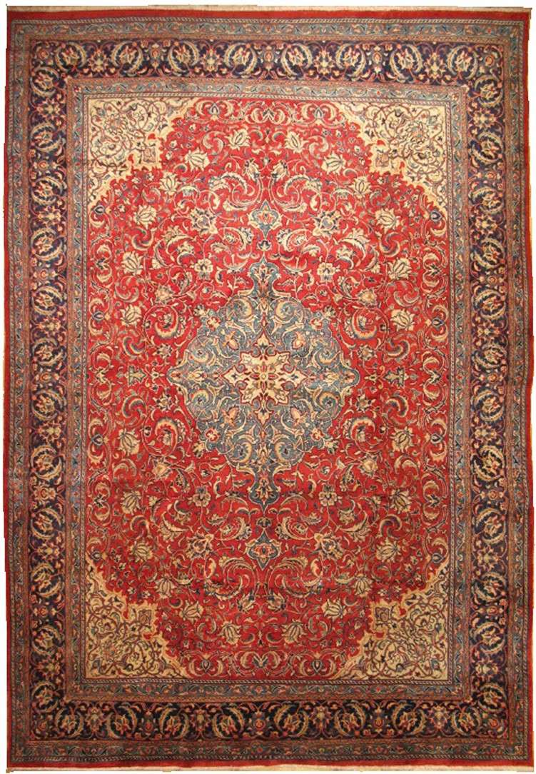 9' 8" x 13' 1" Persian Sarouk Rug image 0