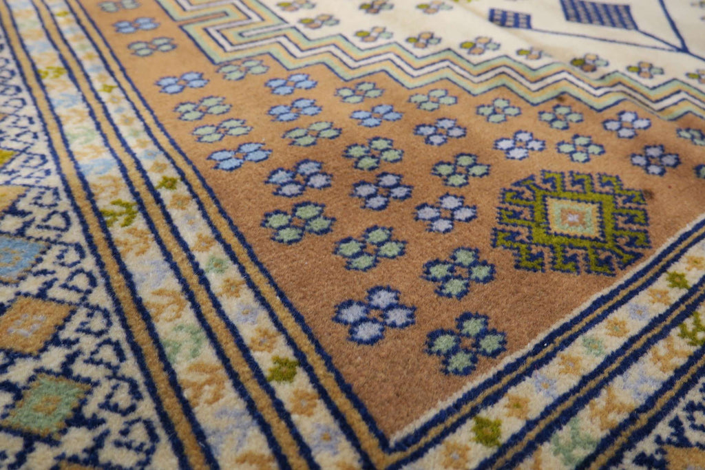 4' 2" x 5' 2" Persian Turkeman Rug image 9