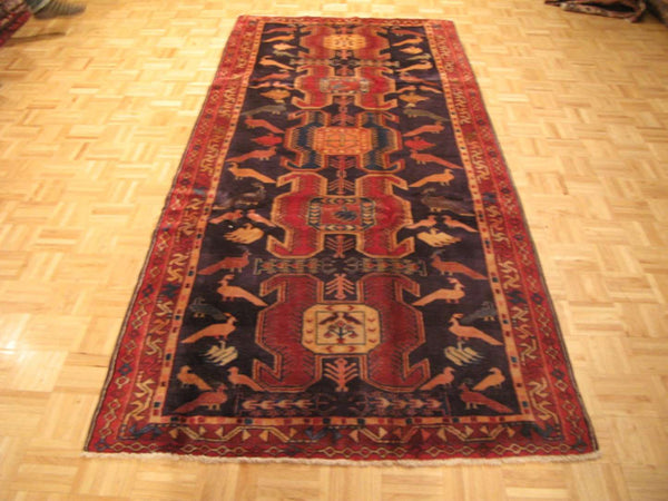 4' 5" x 10' 2" Persian Meshkin Runner image 1