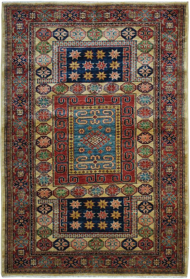 4' 1" x 6' 0" Pakistan Kazak Rug image 0