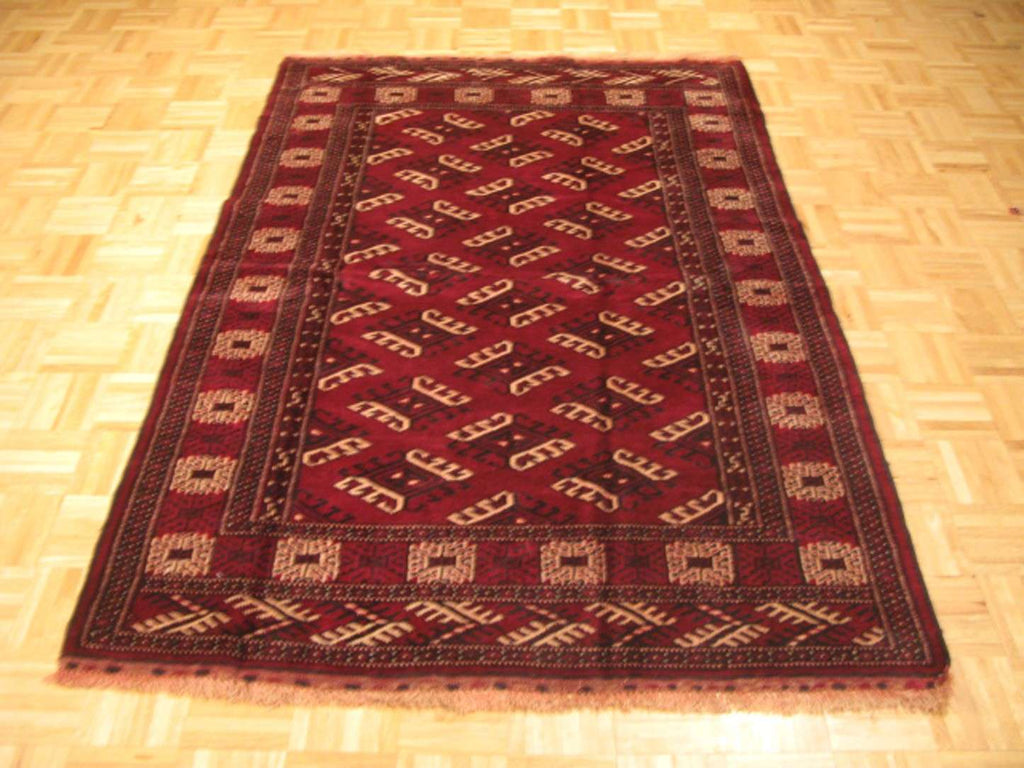4' 3" x 6' 4" Persian Turkmen Rug image 1