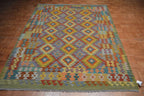 5' 7" x 8' 1" India Kilim Rug image 1