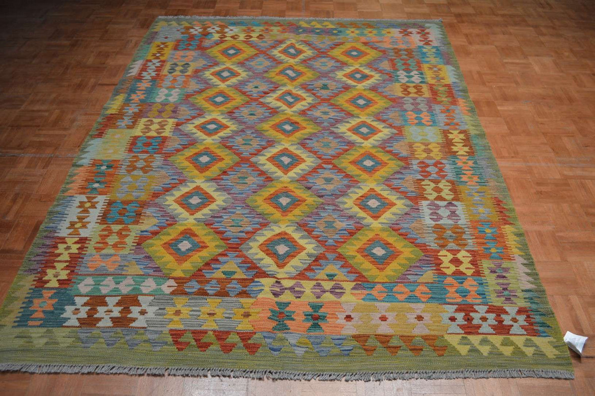 5' 7" x 8' 1" India Kilim Rug image 1