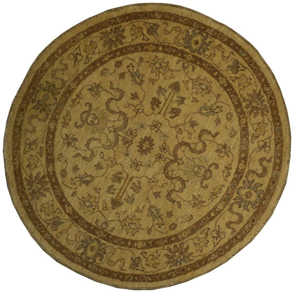 4' 3" x 4' 3" Pakistan Peshawar Round Rug image 0