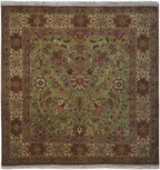 6' 1" x 6' 2" India Agra Square Rug image 0