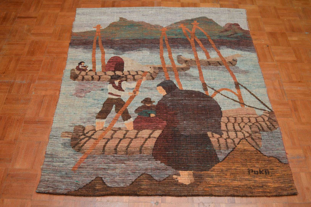 4' 2" x 4' 7" Spain Flatweave Rug image 1