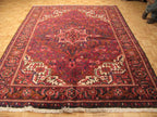 7' 0" x 9' 8" Persian Heriz Rug image 1
