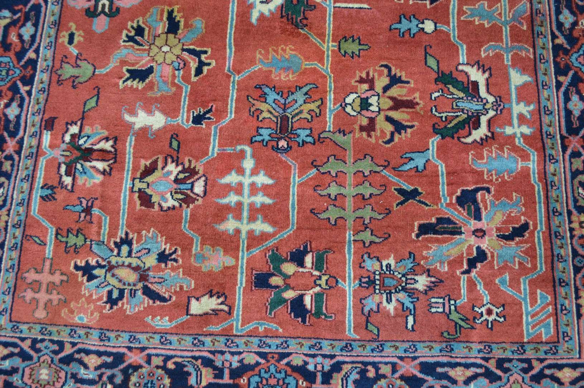 5' 9" x 9' 0" India Heriz Rug image 5