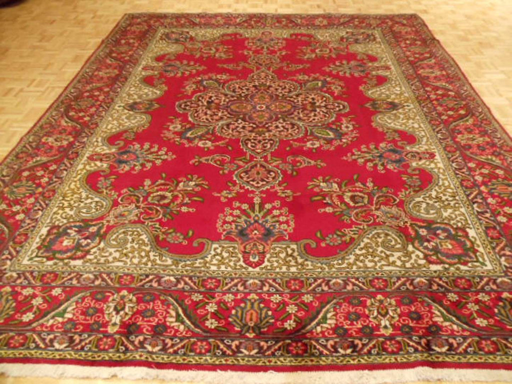 9' 4" x 12' 7" Persian Tabriz Rug image 1