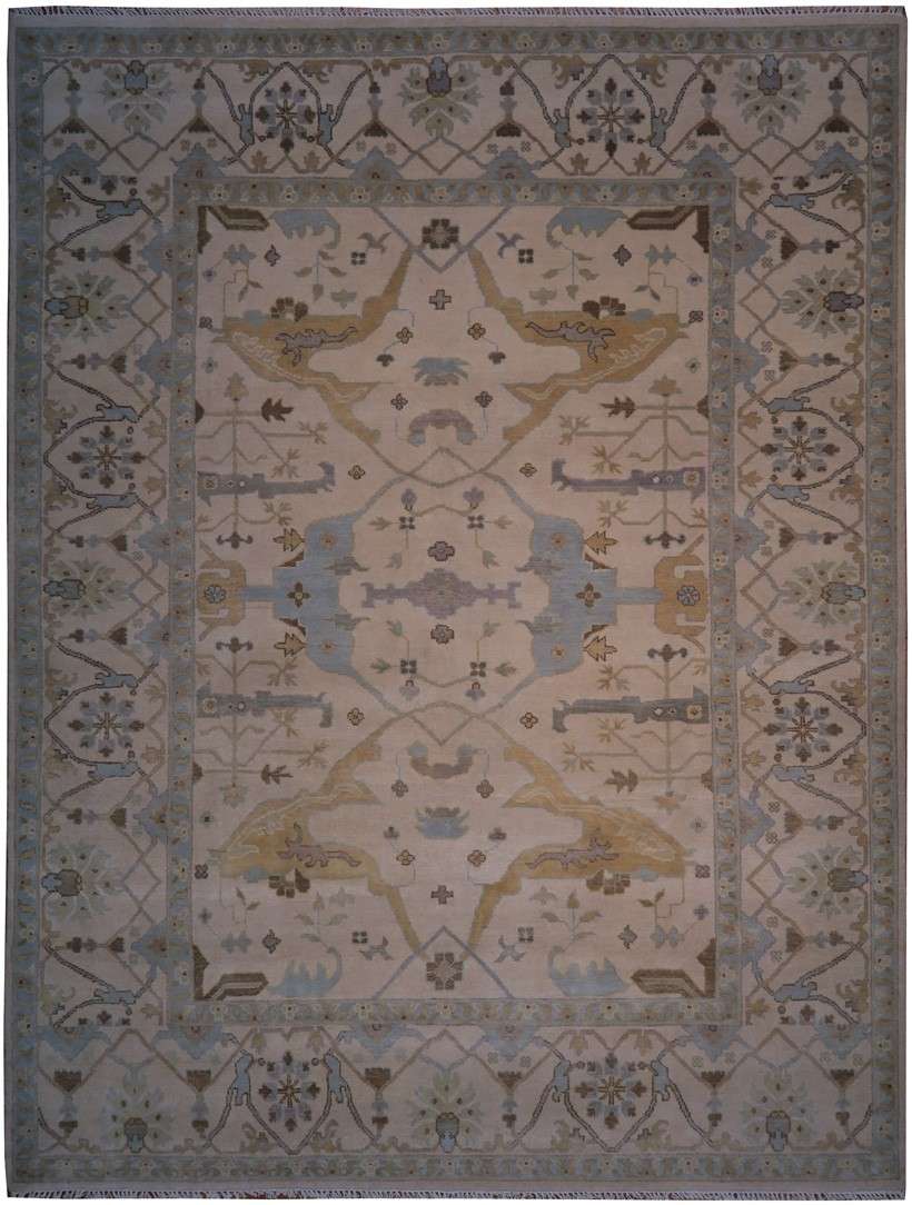 9' 2" x 12' 0" India Oushak Rug image 0