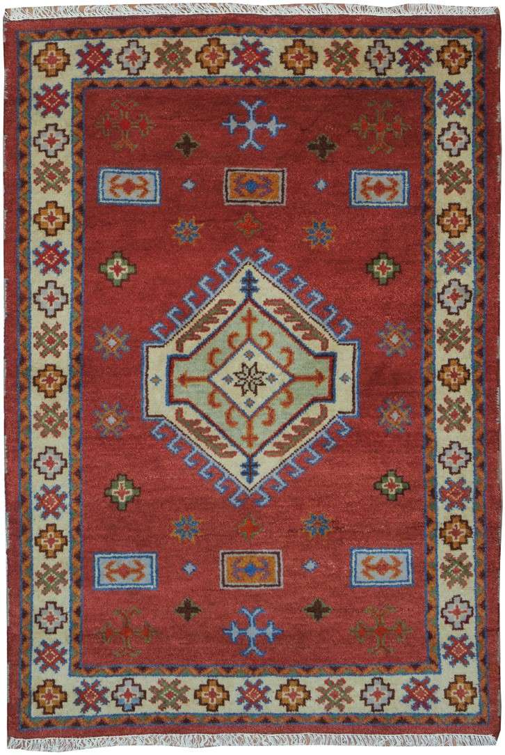 4' 0" x 6' 0" India Kazak Rug image 0