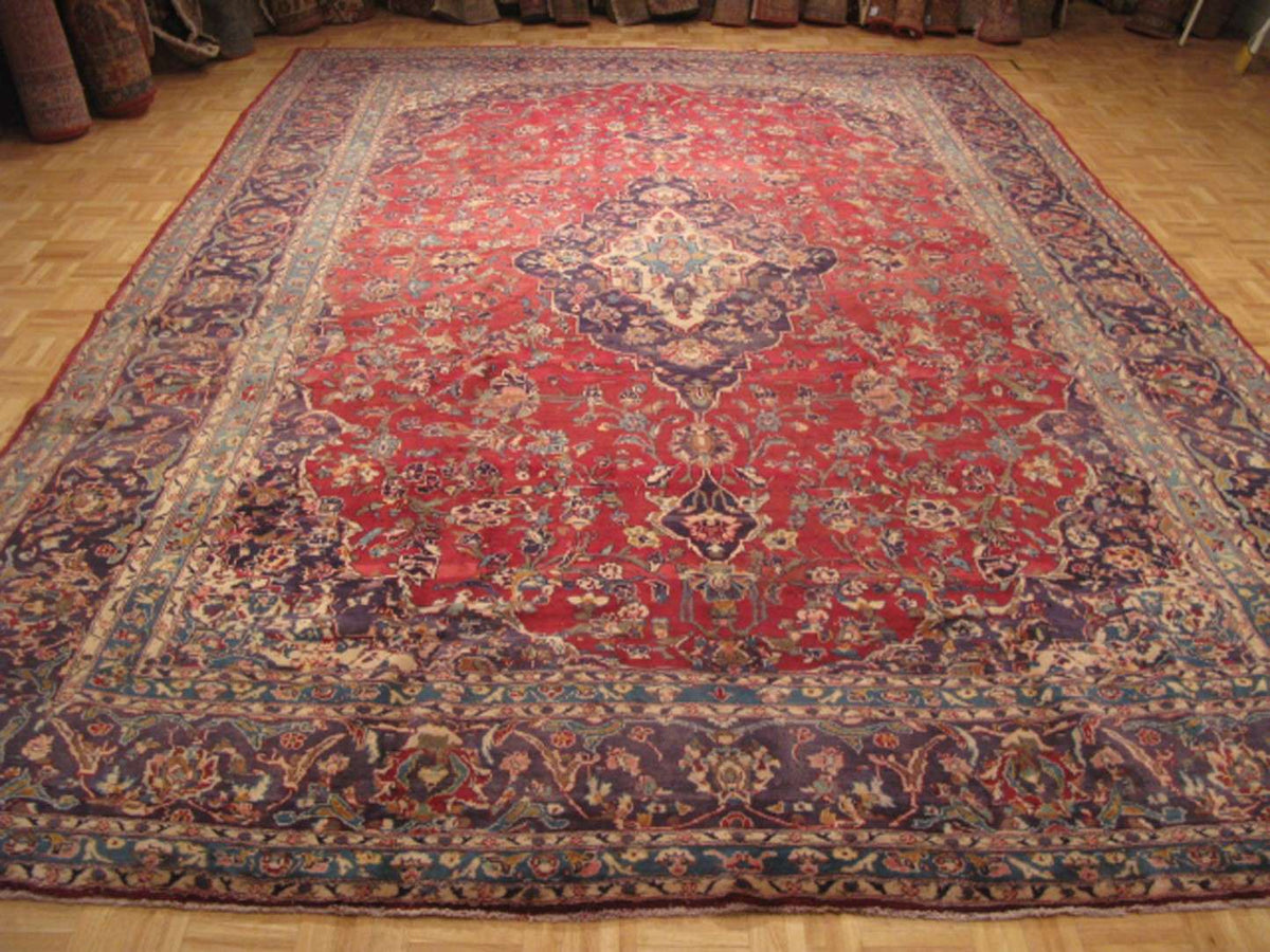 9' 1" x 14' 8" Persian Kashan Rug image 1
