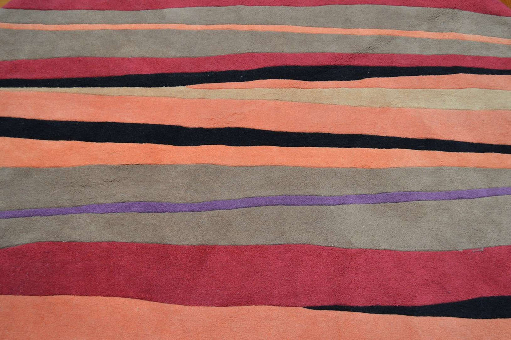 7' 3" x 7' 3" India Contemporary Round Rug image 8