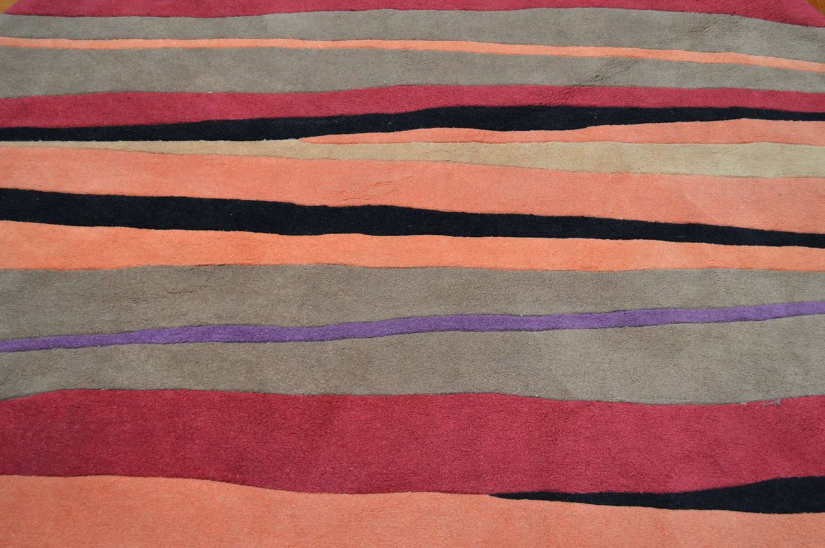7' 3" x 7' 3" India Contemporary Round Rug image 8