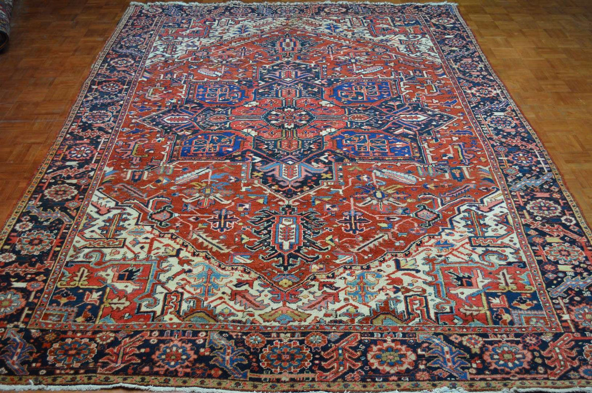 8' 3" x 11' 2" Persian Heriz Rug image 1