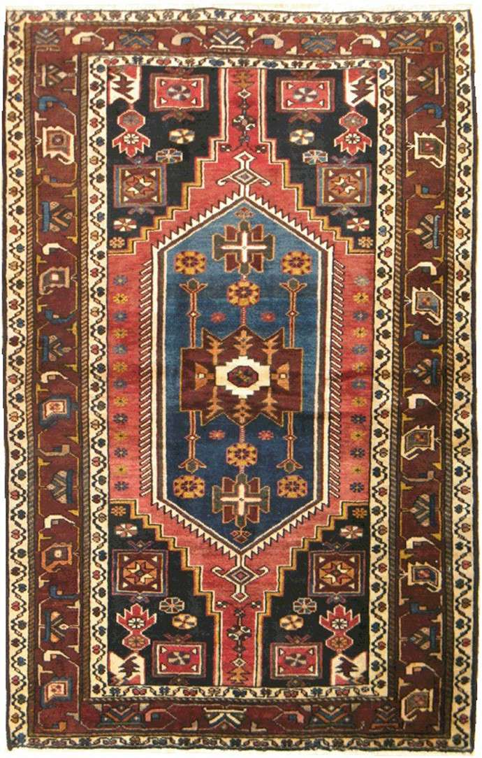 4' 5" x 6' 1" Persian Shahsavan Rug image 0