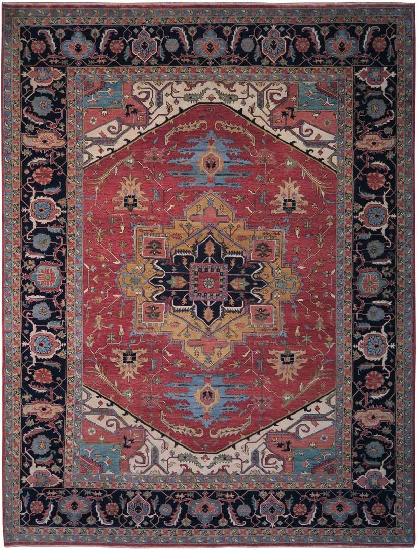 9' 0" x 12' 0" India Serapi Rug image 0